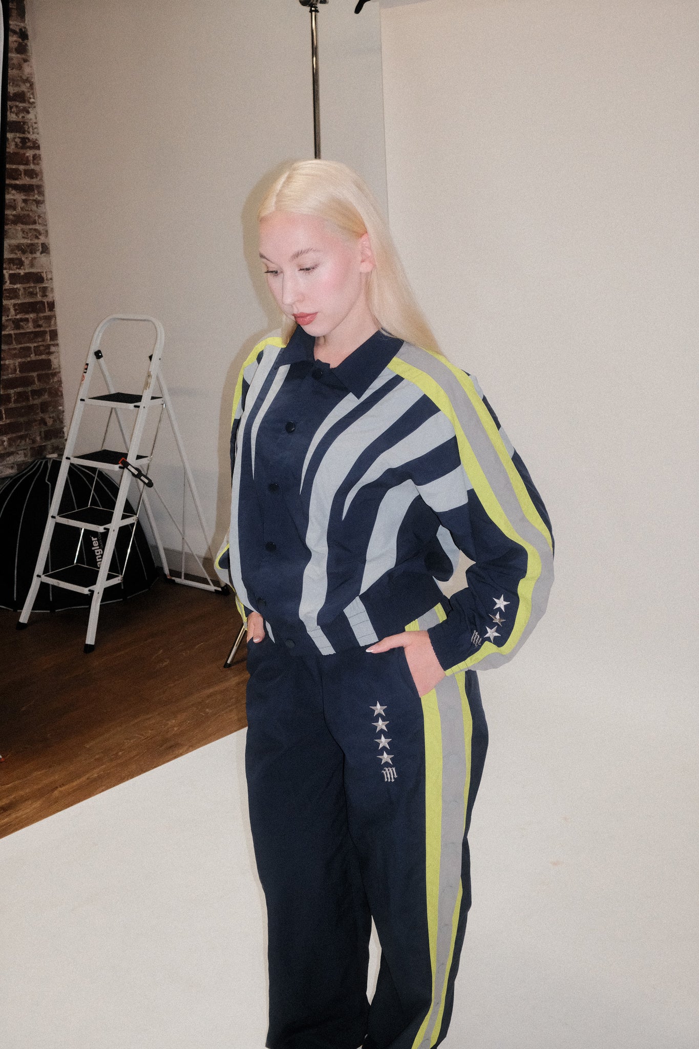 (PRE-ORDER SHIPS IN 4-6 WEEKS) OLYMPIA TRACK JACKET -- NAVY BLUE