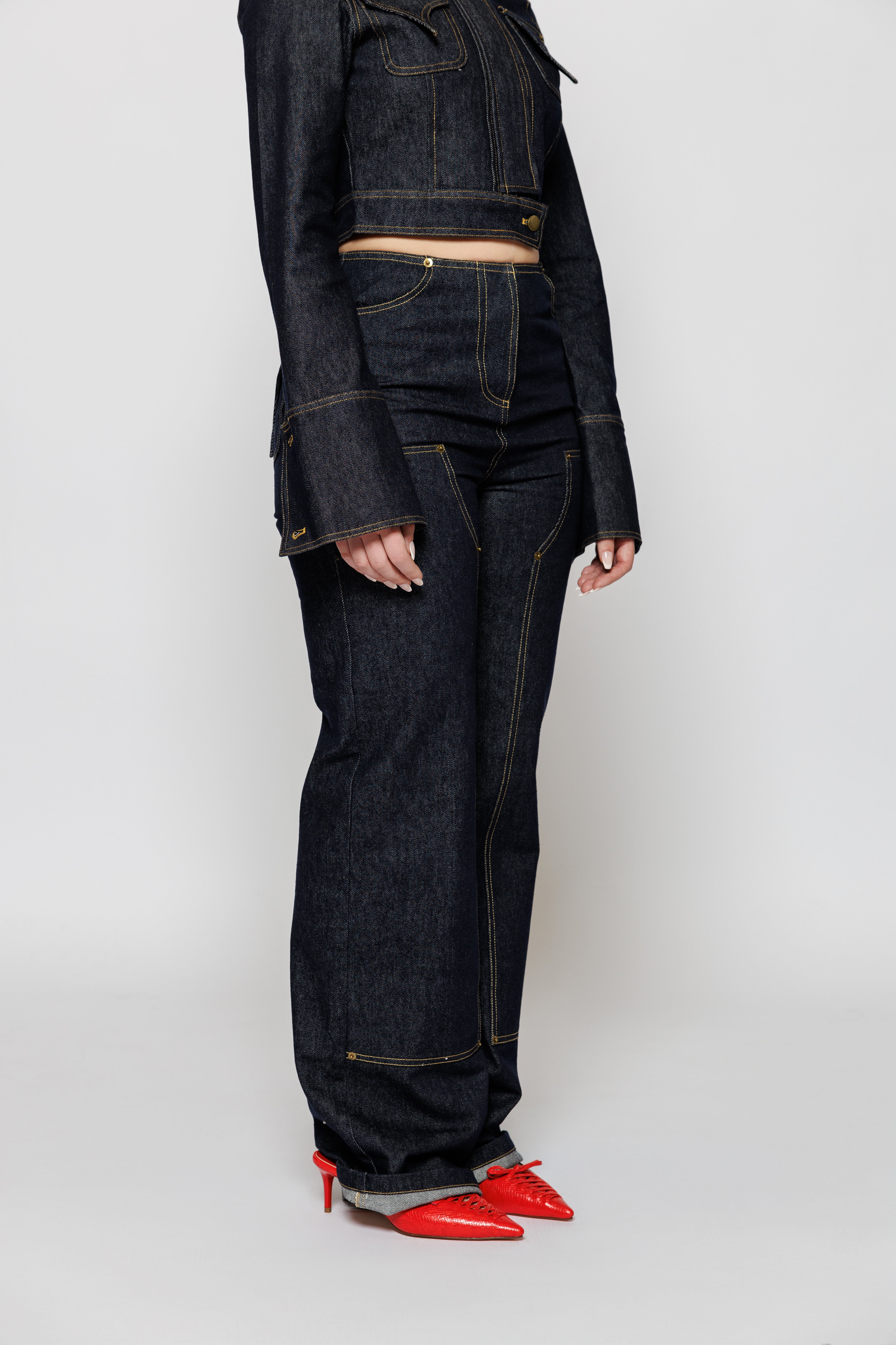 【2plan】Muse stitch carpenter pants Black & Red Stitch Chain Carpenter Pants | Hot Topic