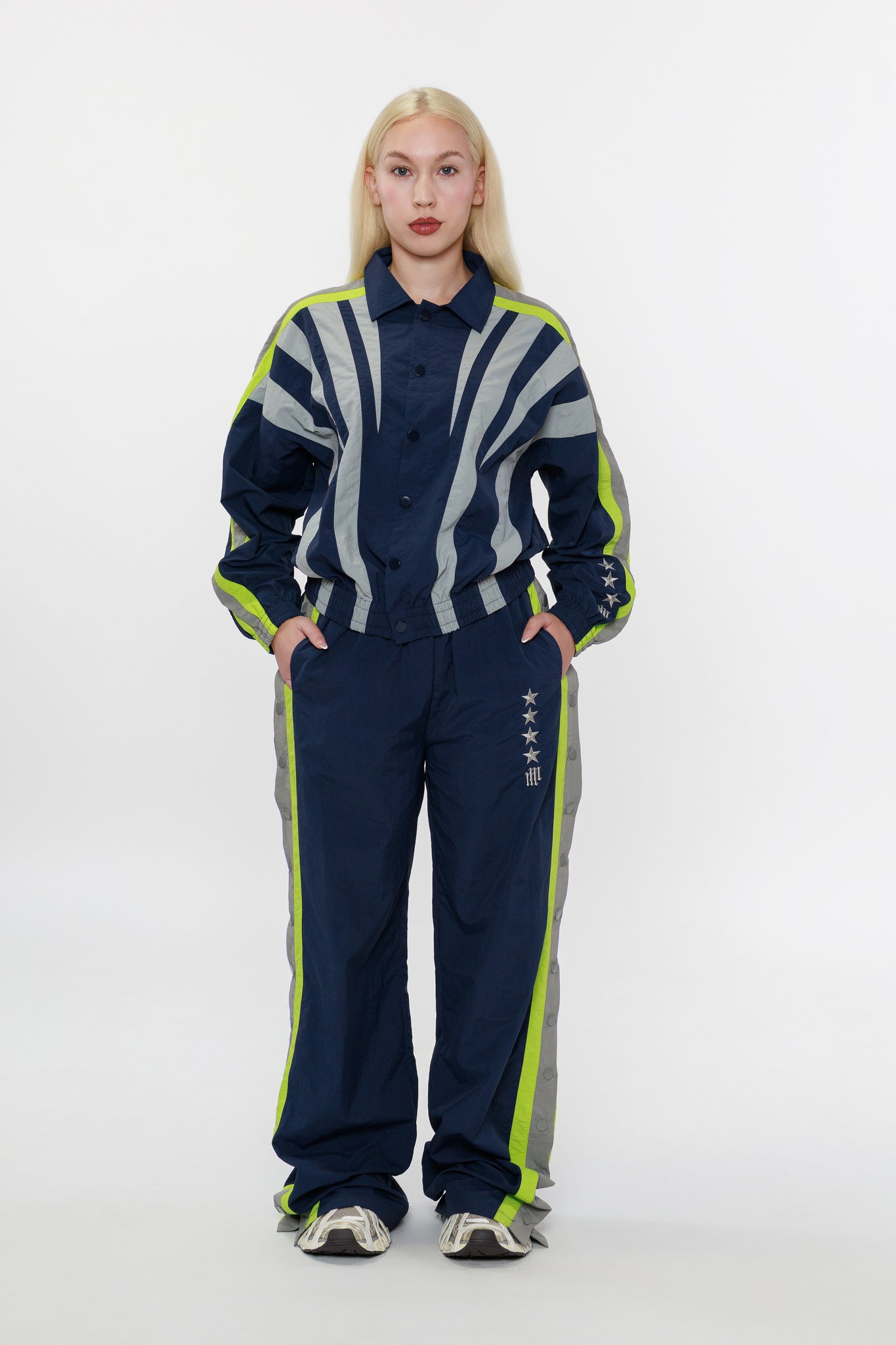 (PRE-ORDER SHIPS IN 4-6 WEEKS) OLYMPIA TRACK JACKET -- NAVY BLUE