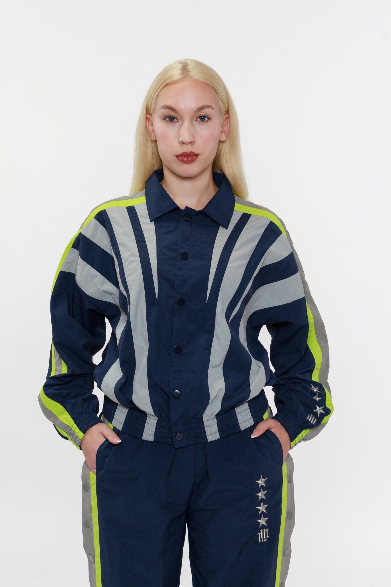 (PRE-ORDER SHIPS IN 4-6 WEEKS) OLYMPIA TRACK JACKET -- NAVY BLUE