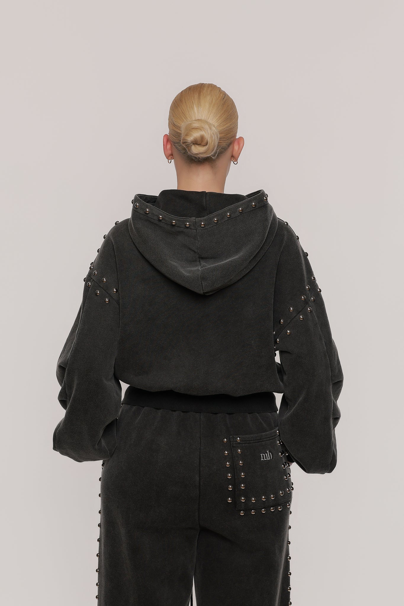 MARX STUDDED SWEAT JACKET -- BLACK – MUSE BRND