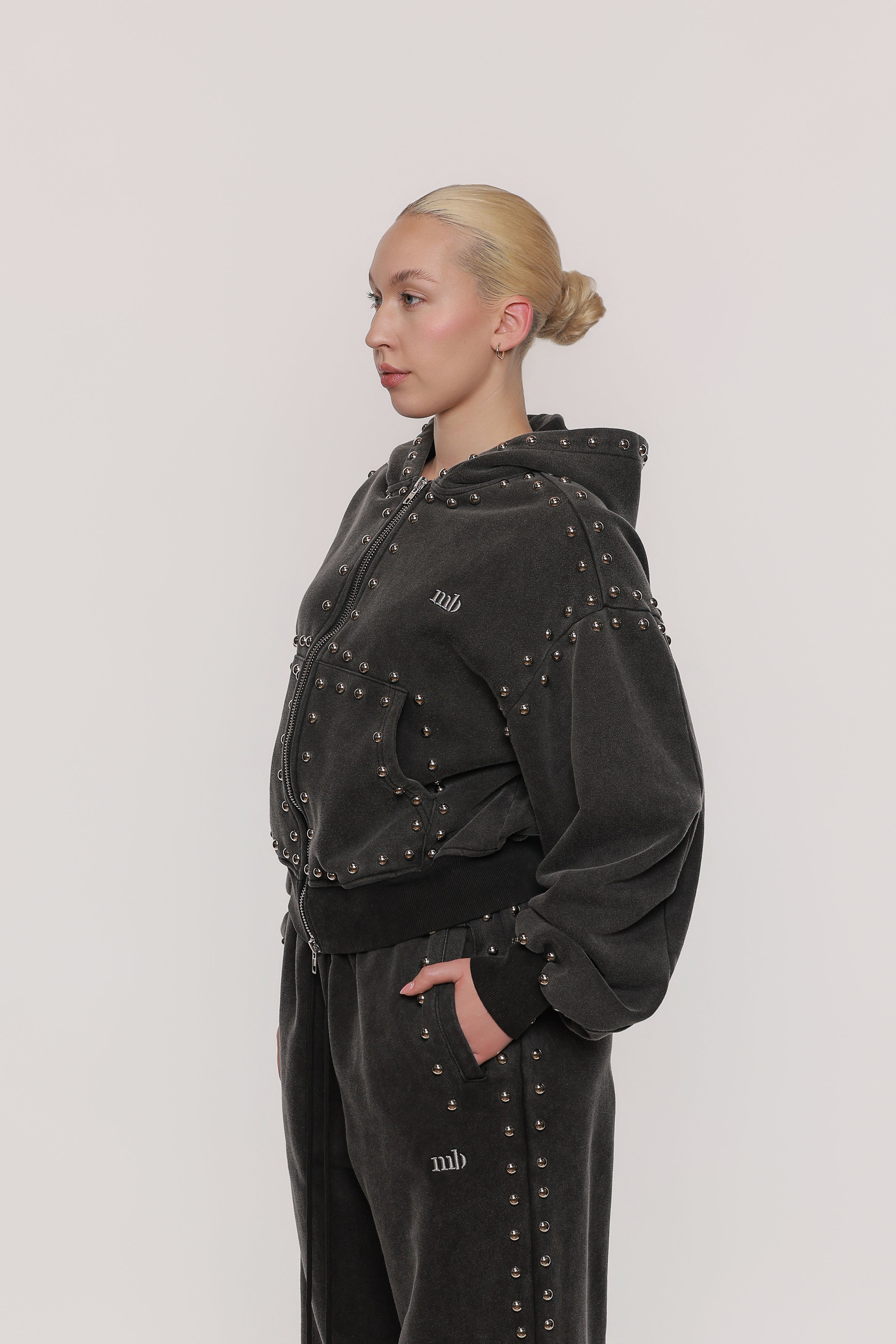 MARX STUDDED SWEAT PANT -- BLACK – MUSE BRND