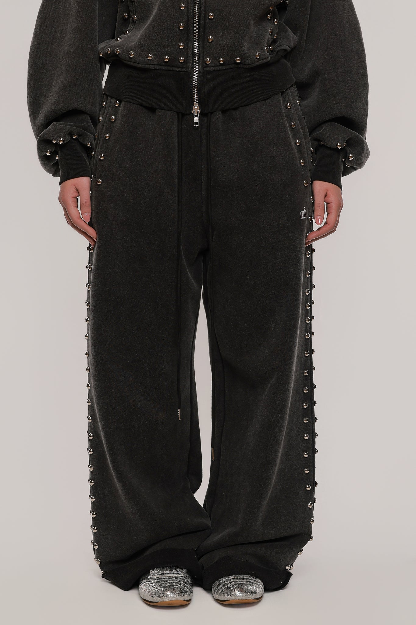 MARX STUDDED SWEAT PANT -- BLACK – MUSE BRND